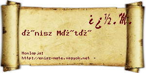 Énisz Máté névjegykártya